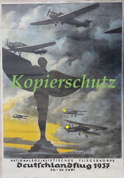 NS Fliegerkorbs Deutschlandflug 1937 Kunstdruck Poster